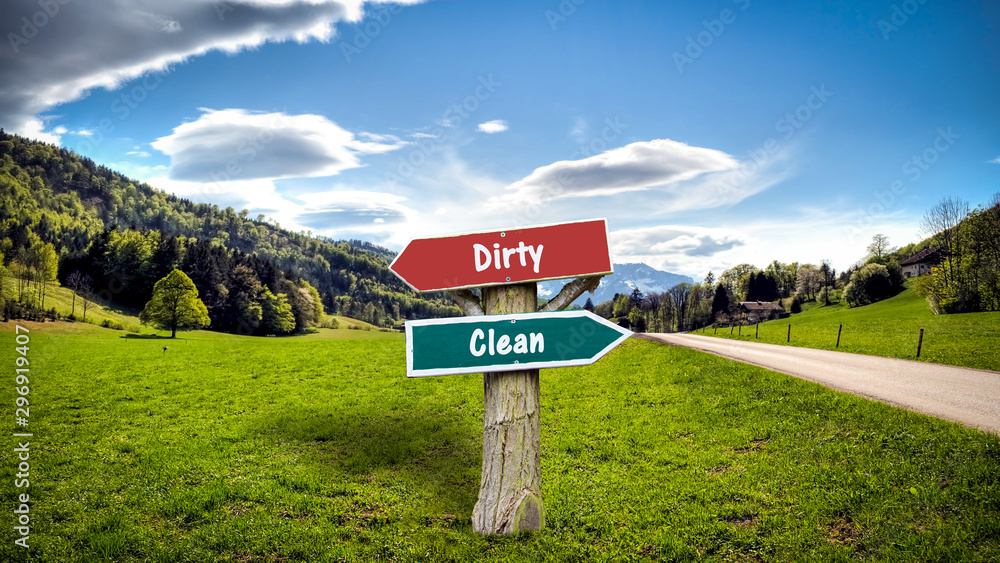 Street Sign Clean versus Dirty Street Sign Clean versus Dirty