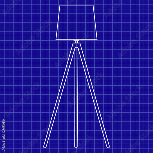 Floor lamp. Signs, outline furniture, simple thin line icons for websites, web design, mobile app, info graphics.