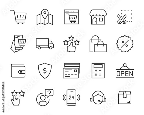 set of shopping icons, buy, ecommerce, online shopping