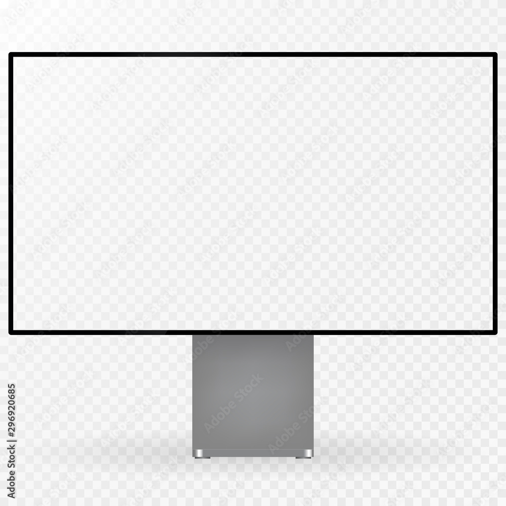 Desktop computer display isolated on white background. Modern computer mockup.