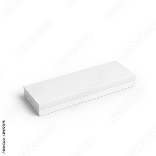 White gift box mockup.  Blank packaging container template. Isolated on white background