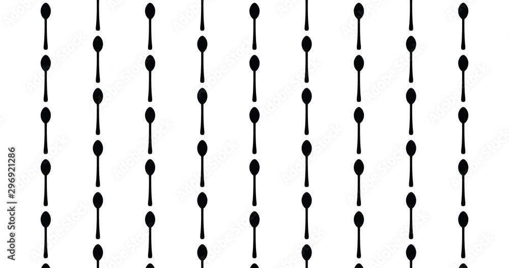Spoon silverware video motion backdrop video in a seamless repeating loop. Black & white kitchen & restaurant themed spoon icons pattern white background high definition motion video Spoon silverware video motion backdrop video in a seamless repeating loop. Black & white kitchen & restaurant themed spoon icons pattern white background high definition motion video