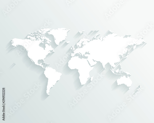 world map with shadow vector design