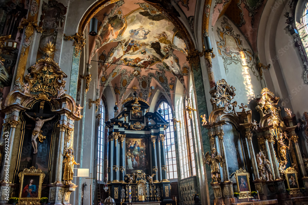 Interior of the Sacred Heart Convent in the ancient town of Hall in Tirol, Austria
