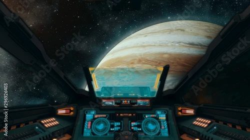 Fake Video Game Sci-fi Spaceship Jump Into Hyperspace. Hyper Jumps Into Another Galaxy. Speed Of Light, Neon Glowing Rays In Motion. Beautiful Fireworks, Colorful Explosion. Moving Through The Stars