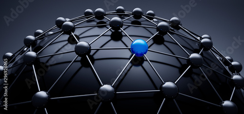 Sphere network structure - abstract design connection design - 3D illustration	