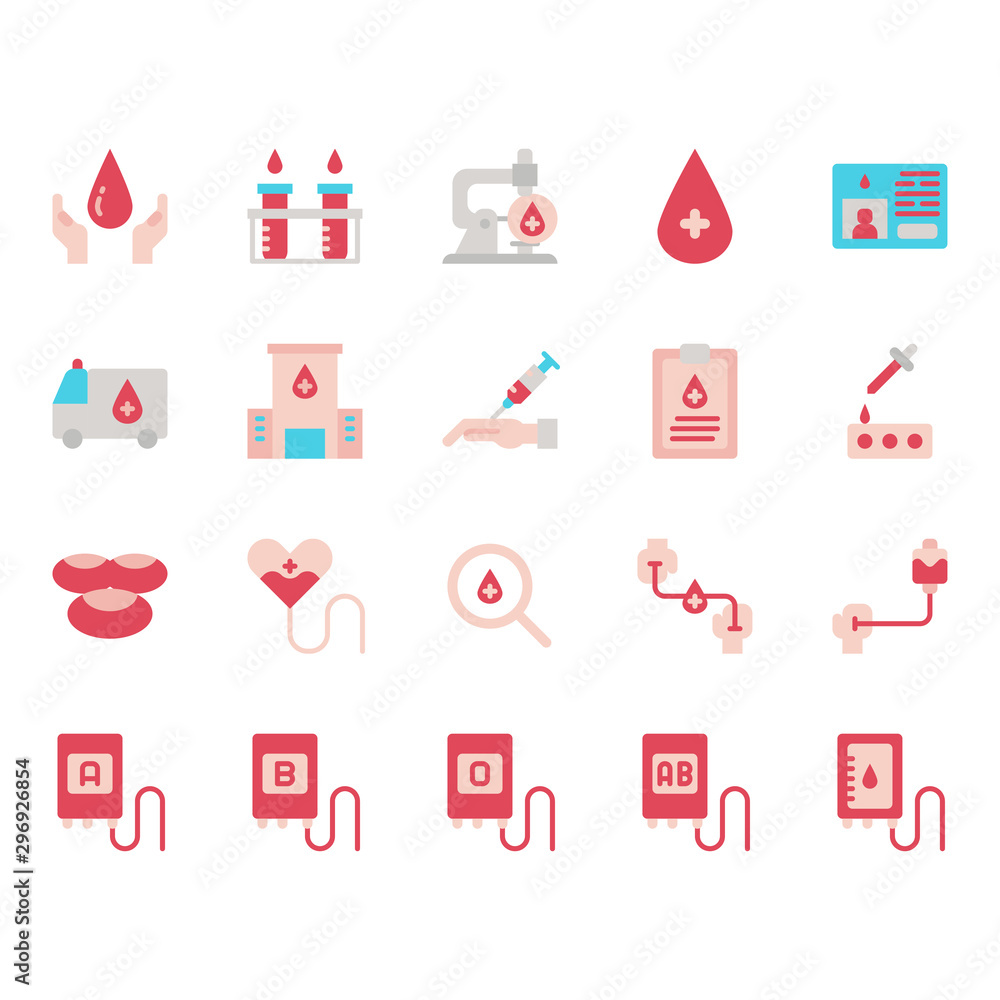 Blood donation icon set Stock Vector | Adobe Stock