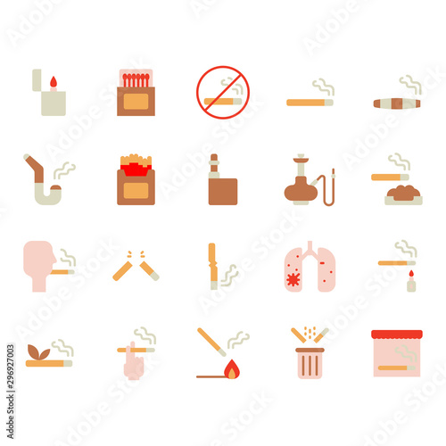 Smoking and tobacco icon set