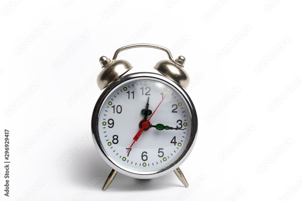 Alarm clock, table clock on a white background isolate Alarm clock, table clock on a white background isolate