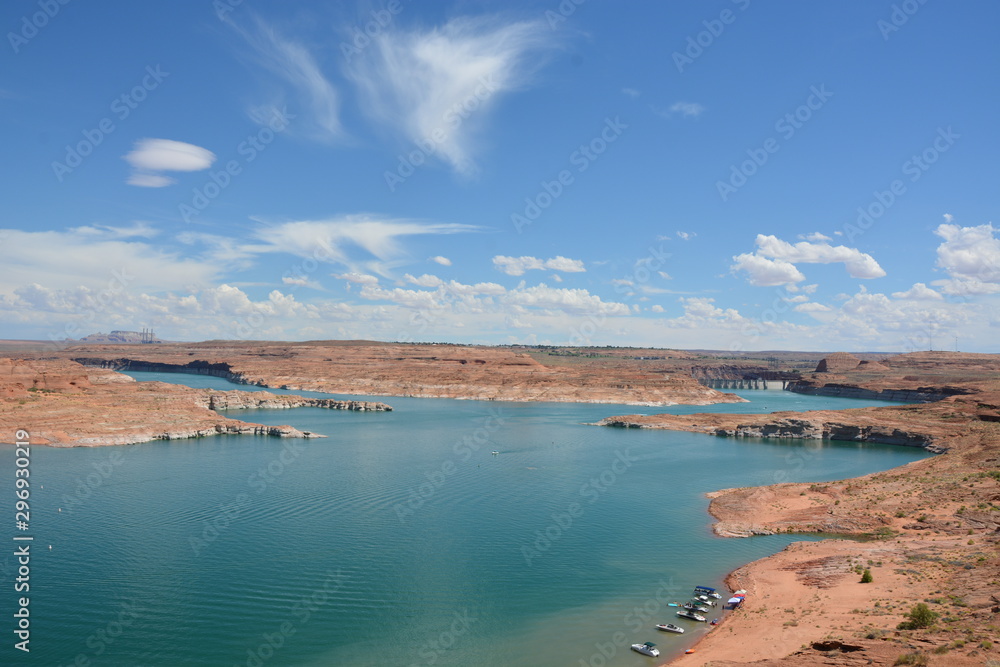 panorama of lake powell in summer