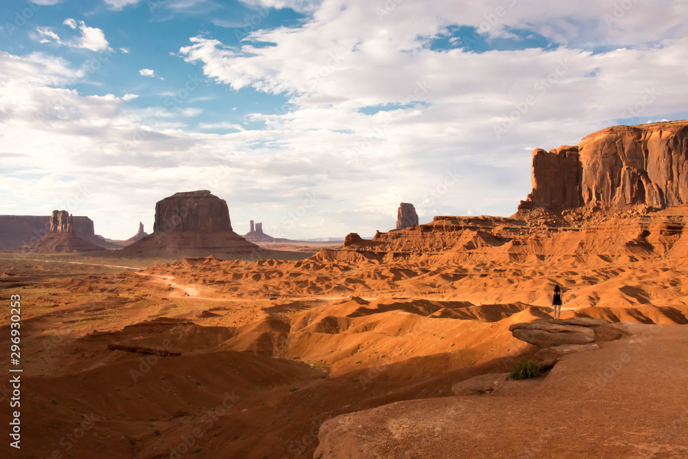 monument valley with one person