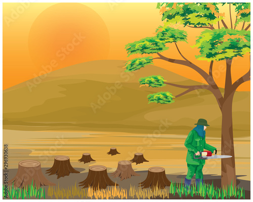 one man deforest vector design