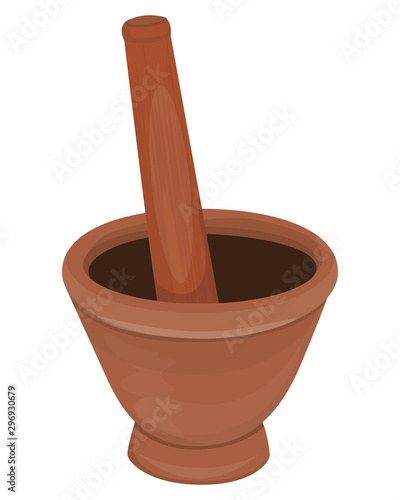 the mortar on white background vector design