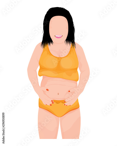 fat woman on white background