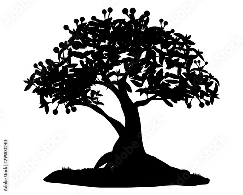 silhouette bonsai vector design