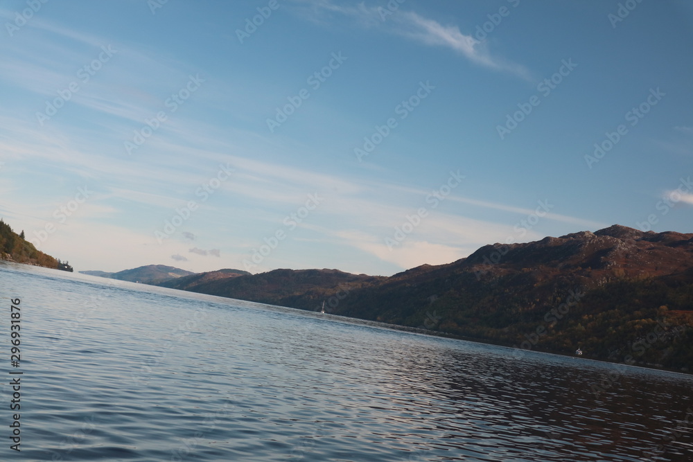 landscape with loch and mountains