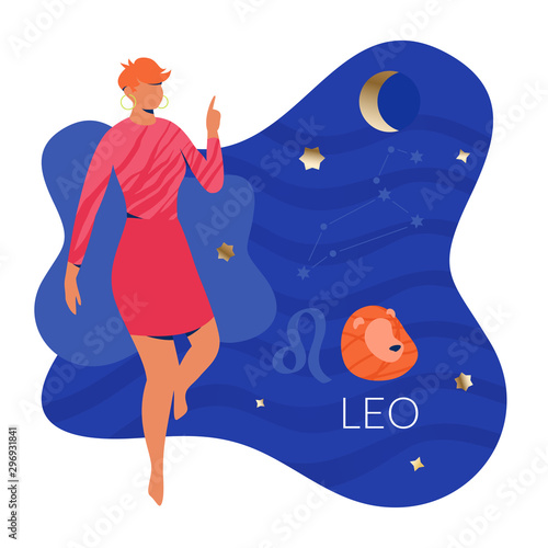Leo Woman Zodiac Illustration