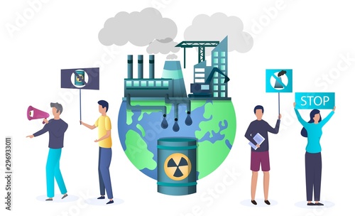 Stop pollution vector concept for web banner, website page