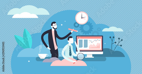 Daily life work vector illustration. Flat tiny job routine persons concept.