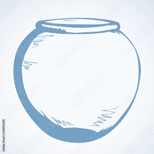 Aquarium with water for fish. Vector drawing