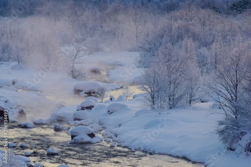 Winter scenery in Hakuba village, Nagano  © sada