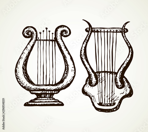 Harp. Vector drawing