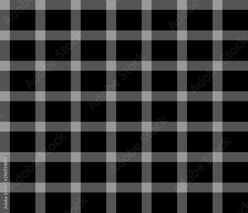 Gray and black tartan texture. Grey plaid checkered seamless pattern. Tartan backdrop for shirt, dress, coat, scarf and other fashion products. Black and gray Gingham seamless background. Vector.