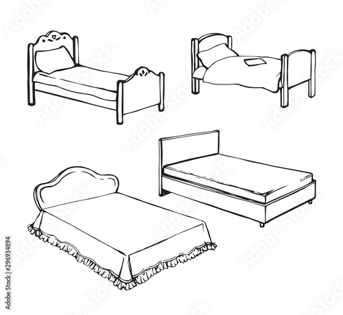 Bed. Vector drawing