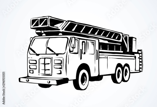 Fire truck. Vector drawing