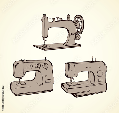 Sewing machine. Vector drawing