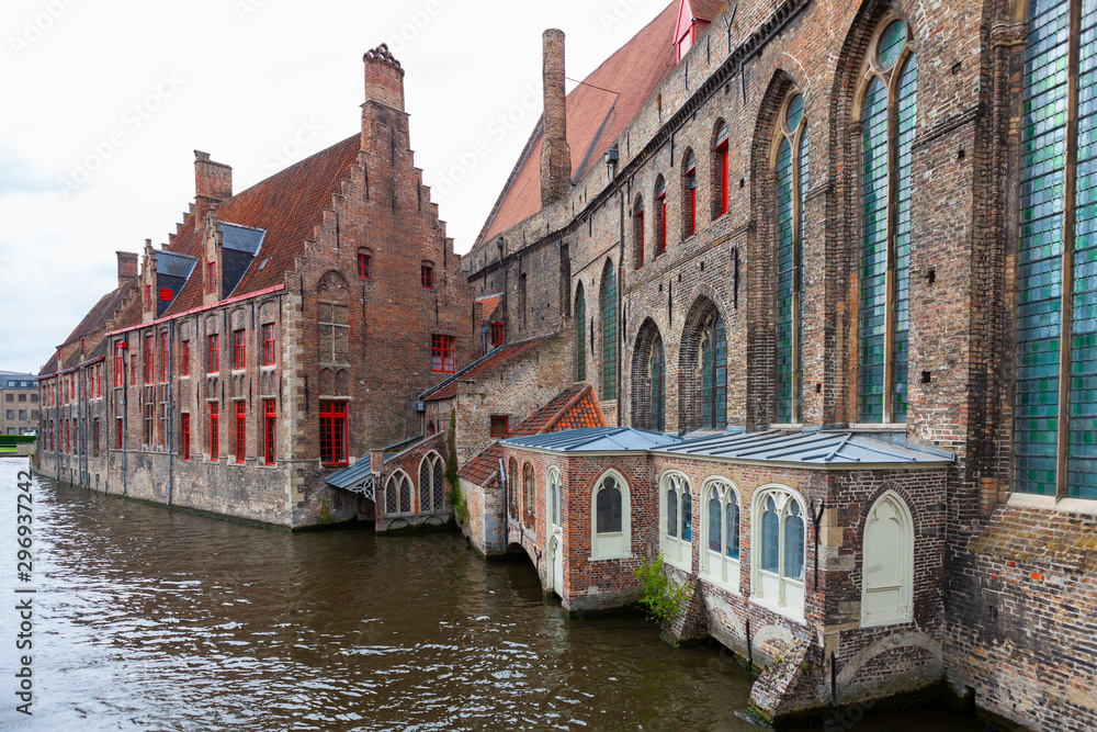 Riverside buildings, Brugge, Bruges, Belgium