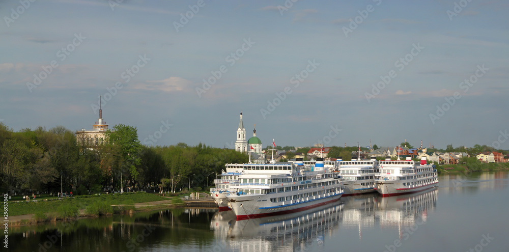 Panoramic view of the Tver River Terminal as seen on May 2011. Russia