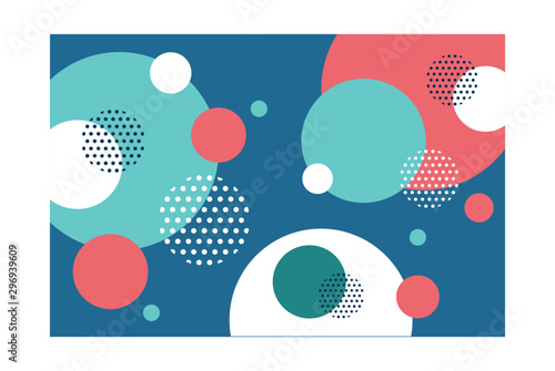 abstract colorful circle shapes in memphis style background