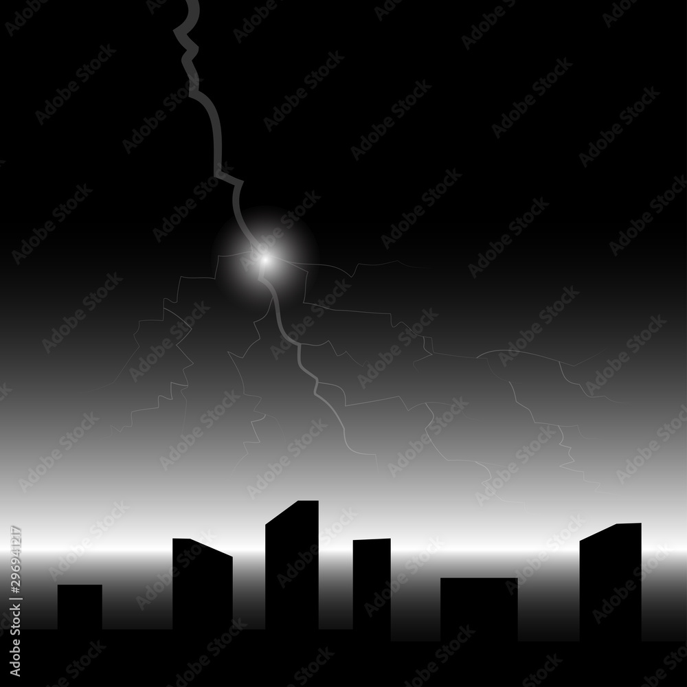 Lightning in the sky,vector illustrations