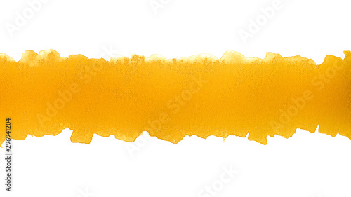 watercolor yellow strip background. paint stain element for design with texture.