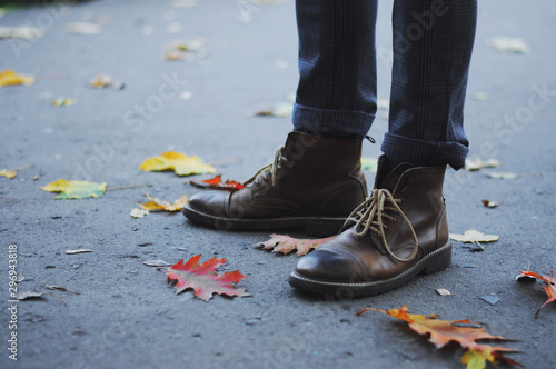 Leather shoes color - brown.It is time for autumn