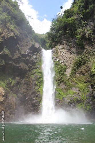BANAUE, PHILIPPINES - June 03 2016: Rock, pool and waterfall in Batad, near Banaue 