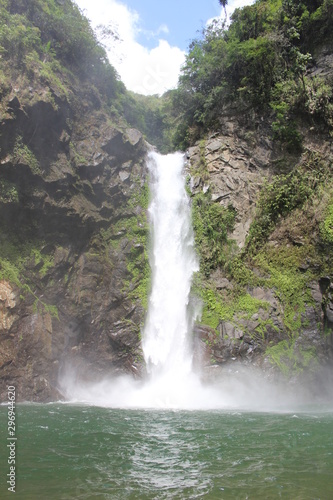 BANAUE, PHILIPPINES - June 03 2016: Rock, pool and waterfall in Batad, near Banaue 