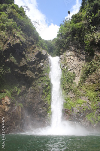 BANAUE, PHILIPPINES - June 03 2016: Rock, pool and waterfall in Batad, near Banaue 