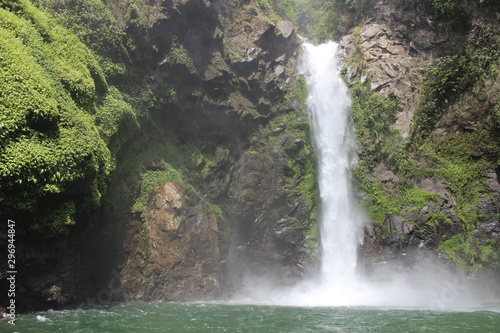 BANAUE, PHILIPPINES - June 03 2016: Rock, pool and waterfall in Batad, near Banaue 