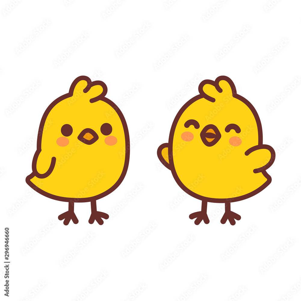 Cute cartoon baby chicken Stock Vector | Adobe Stock