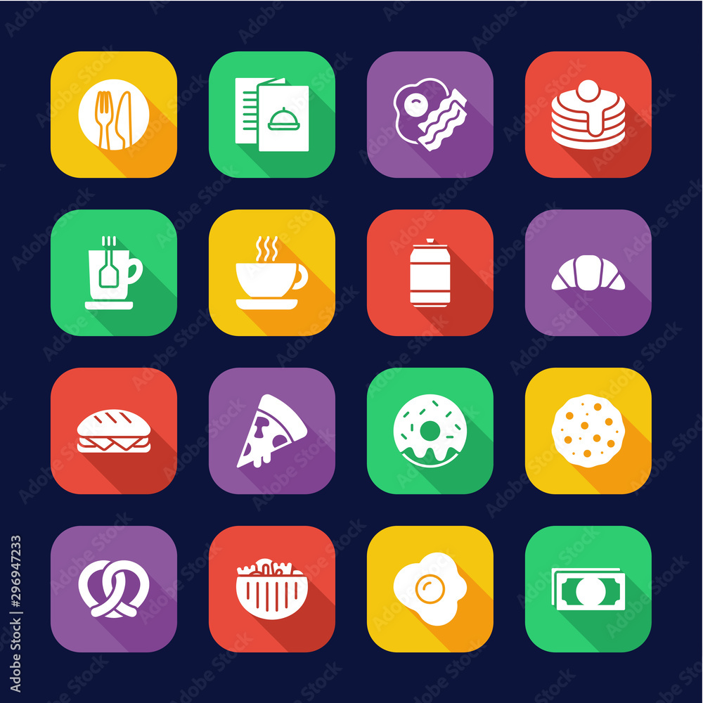 Breakfast Icons Flat Design Set Breakfast Icons Flat Design Set