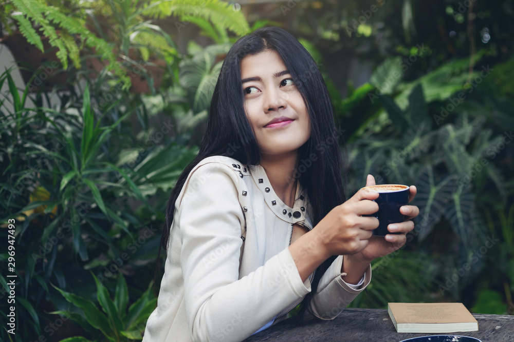 business women with coffee in lifestyle relax on coffee shop and restaurant nature business women with coffee in lifestyle relax on coffee shop and restaurant nature