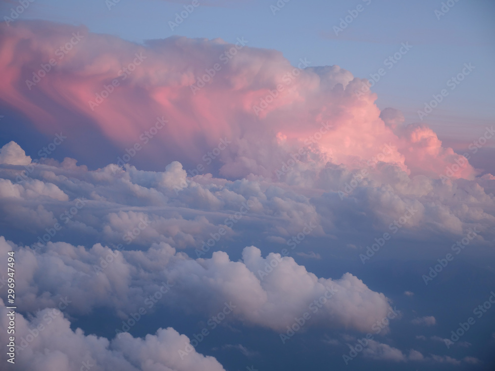 Scenic View Of Dramatic Sky clouds During Sunset, from plain