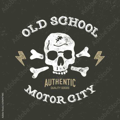 Vintage Textured Design for T Shirt. Print, Logo, Poster. Vector Illustration.