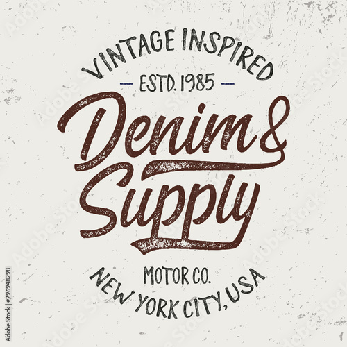 Vintage Textured Design for T Shirt. Print, Logo, Poster. Vector Illustration.