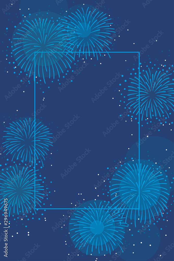 Obraz premium Vector background illustration with fireworks