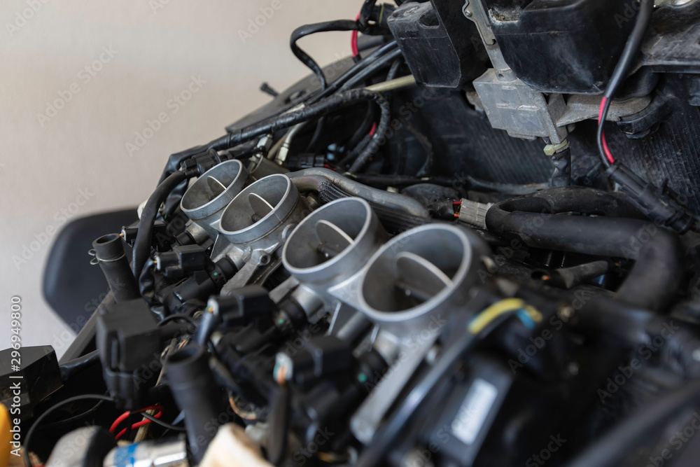 Fototapeta premium Check and repair the Maintenance of Motorcycle carburetor,Maintenance,Motorcycle Engine.