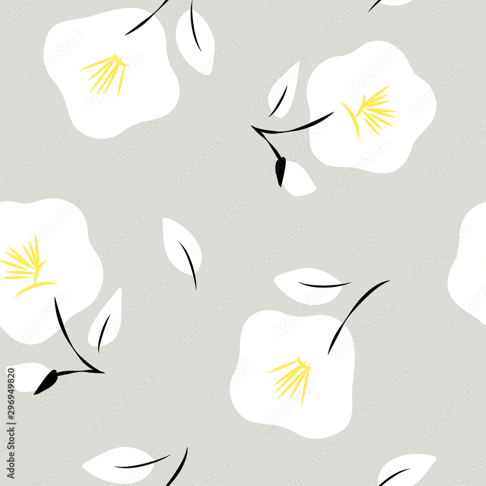 Vector seamless pattern of camellia flowers Vector seamless pattern of camellia flowers