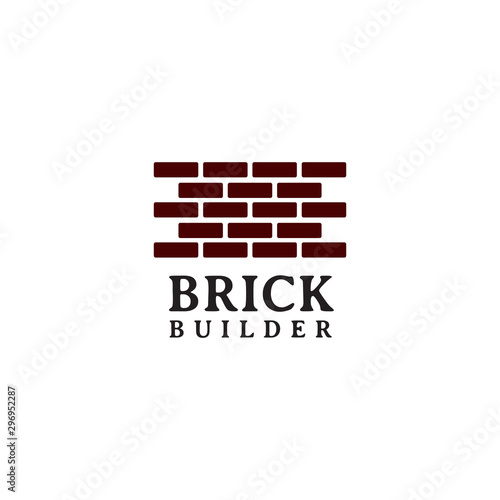 Brick builder company logo design vector template